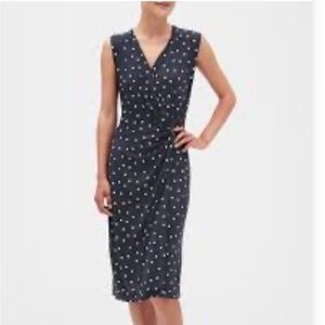 Banana Republic Navy Polka Dot Midi Dress
